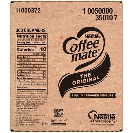 Coffee Mate The Original Single Serve Liquid Creamer .375 oz. Per Cup, PK360 10050000350107